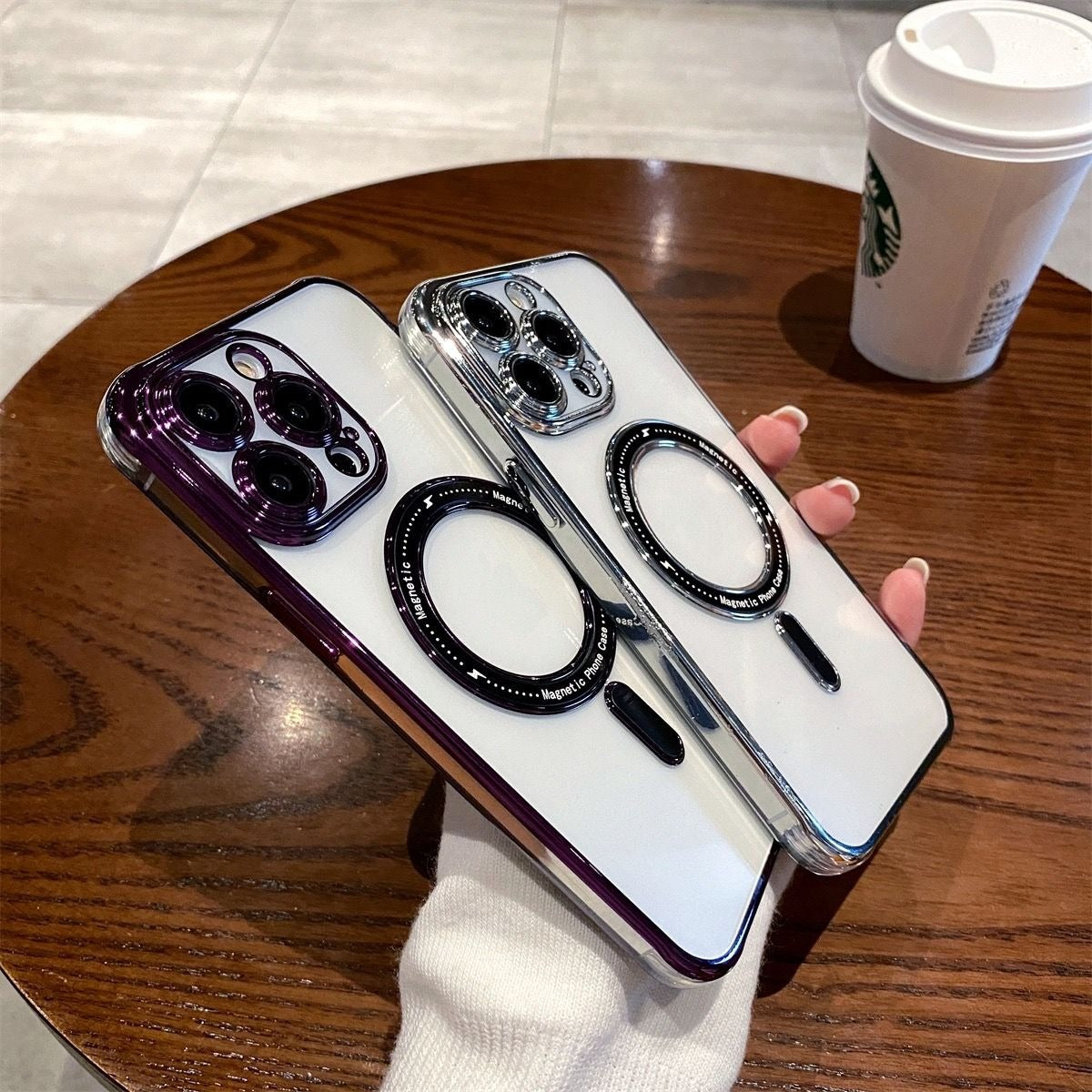 Applicable To 14 Phone Case Car Adsorption Promax Transparent All-inclusive Lens